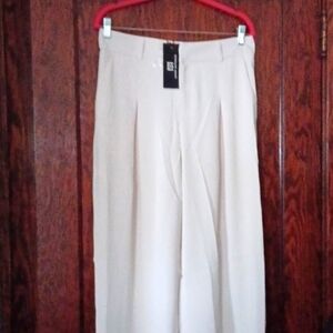 *NWT* Sarin Mathews High Waisted Cream Business Wide Leg Pants Sz Large